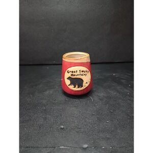 Smokey Mountain Pottery Jar Red Glazed 3D Textured Or Handle-less Small Mug